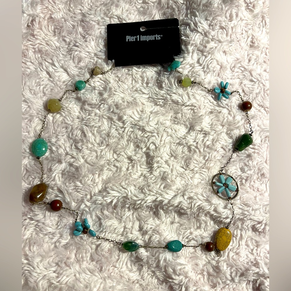 Pier 1 imports Brass tone bead necklace NEW